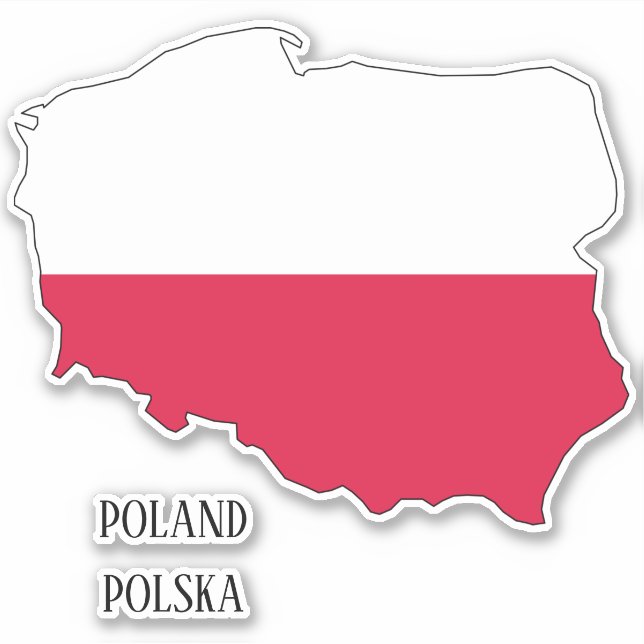 Sticker Pologne Drapeau Charme Carte Patriotique (Devant)