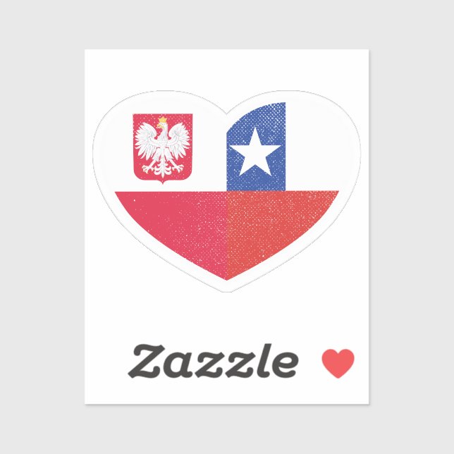 Sticker Pologne Pologne Chili Chili Chili Drapeau de l'amo (Feuille)