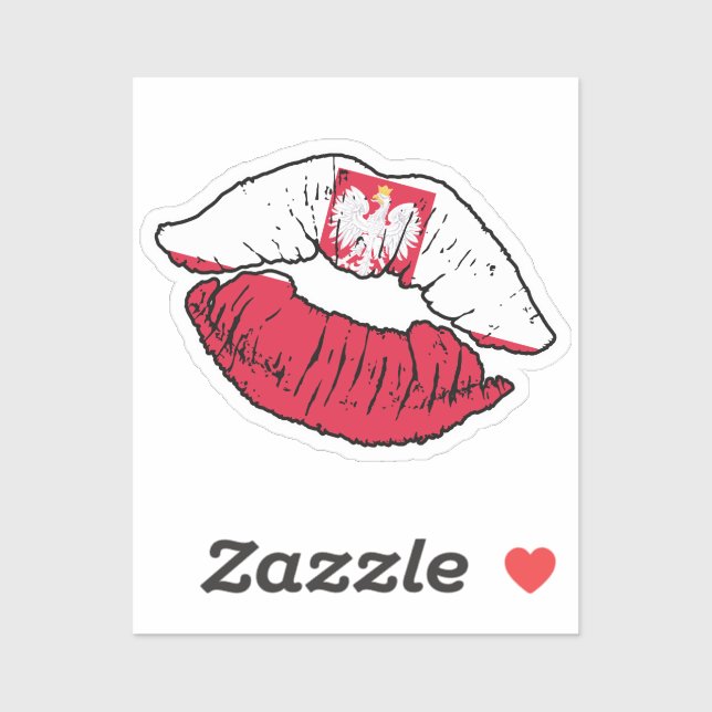 Sticker Pologne Polonais Lipstick Lover Drapeau (Feuille)
