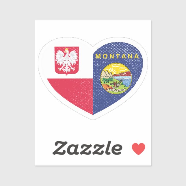 Sticker Pologne Polonaise Montana Montanan Drapeau d'amour (Feuille)