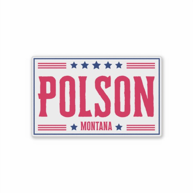 Sticker POLSON MONTANA Étoiles & rayures (Devant)