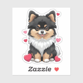 Sticker Pom Noir et Tan Saint Valentin 3 x 3