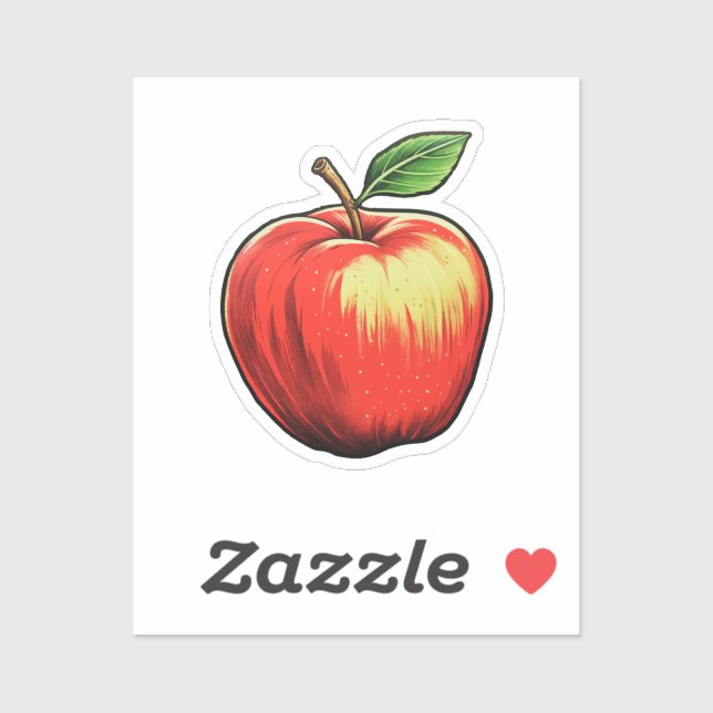 Sticker Pomme de caricature (Feuille)