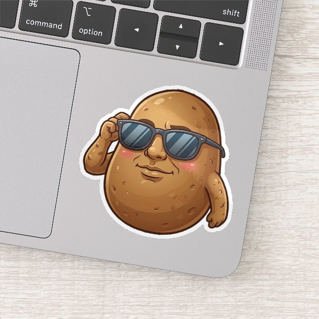Sticker Pomme de terre cool avec lunettes de soleil (Détail)