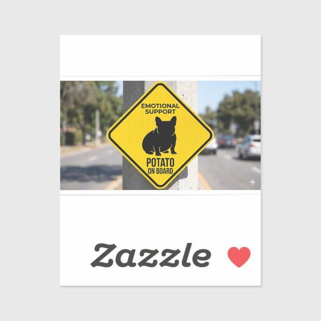 Sticker Pomme de terre de soutien émotionnel Bouledogue fr (Feuille)