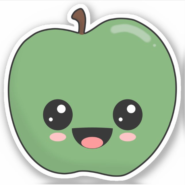 Sticker Pomme Verte Heureuse (Devant)