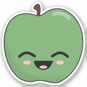 Sticker Pomme verte heureuse