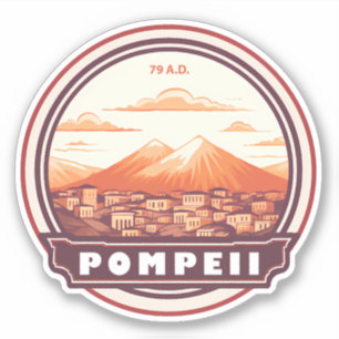 Sticker Pompéi Ruines Italie Travel Art Badge