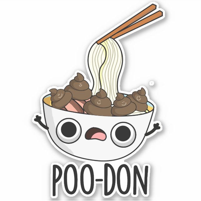 Sticker Poo-don Funny Udon Pun  (Devant)