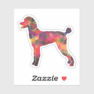 Sticker Poodle Geo Silhouette Multi