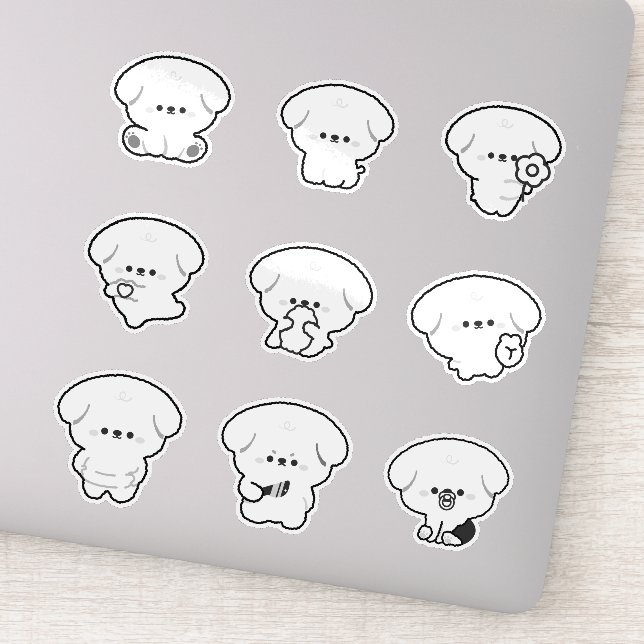 Sticker Poodle mignon (Détail)