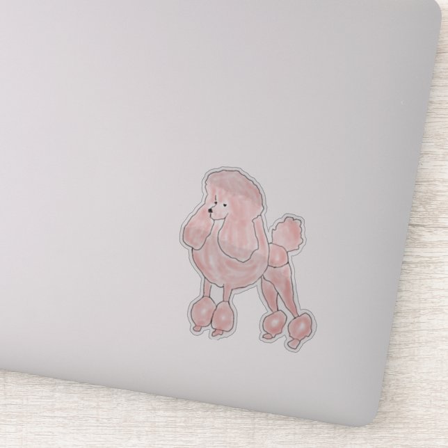 Sticker Poodle rose (Détail)