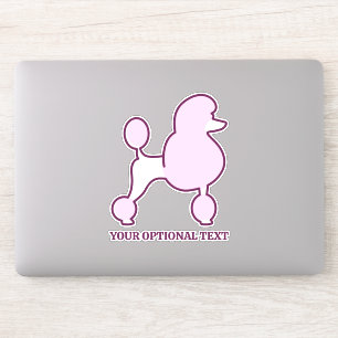 Sticker Poodles roses de texte personnalisés