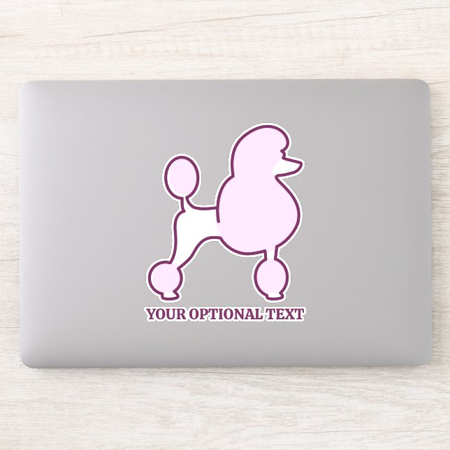 Sticker Poodles roses de texte personnalisés (Ordinateur)