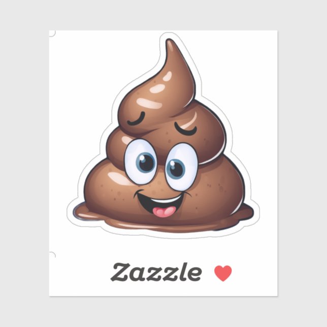 Sticker Poop Emoji Funny (Feuille)