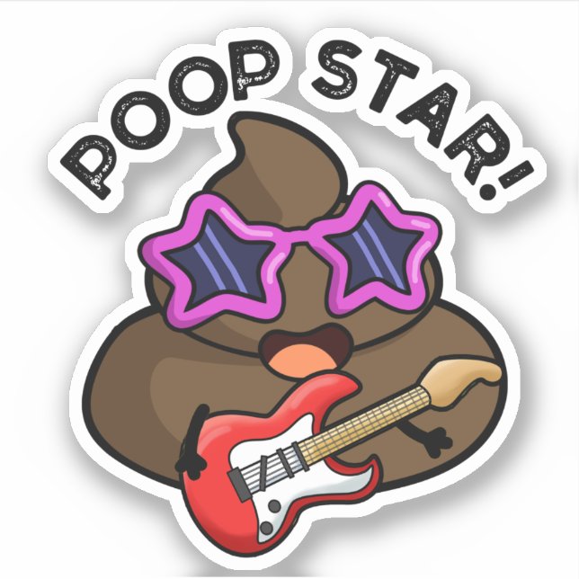 Sticker Poop Star Funny Pop Star Pun (Devant)