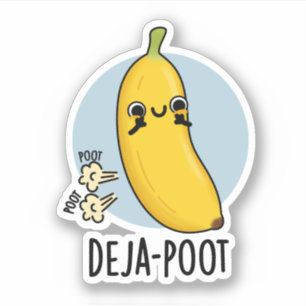 Sticker Poot de deja Funny Banana Double Pun de panier