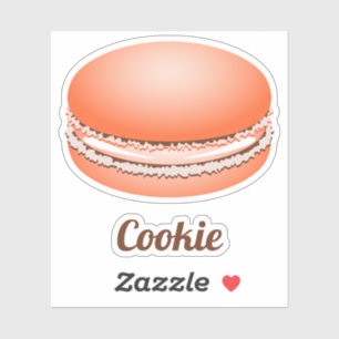 Sticker Pop Art Orange Macaron Cookie