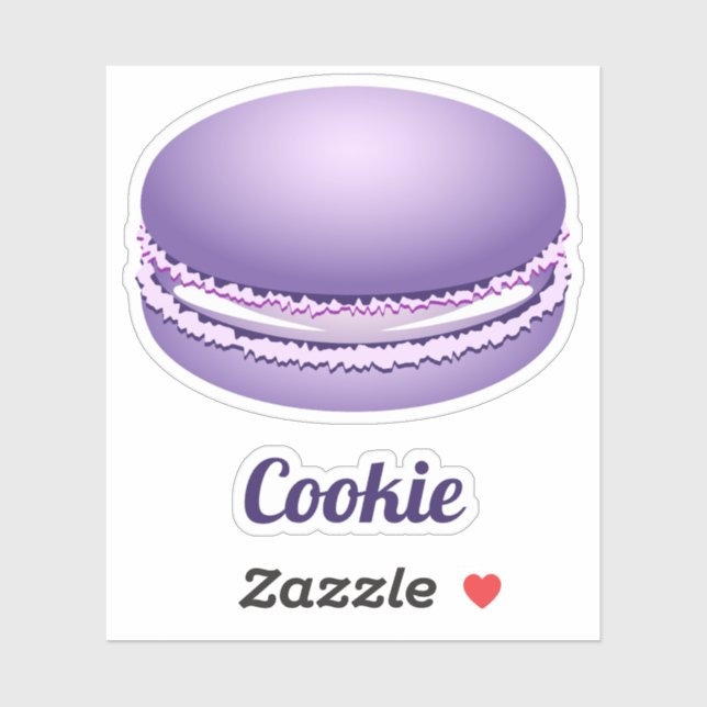 Sticker Pop Art Purple Macaron Cookie (Feuille)