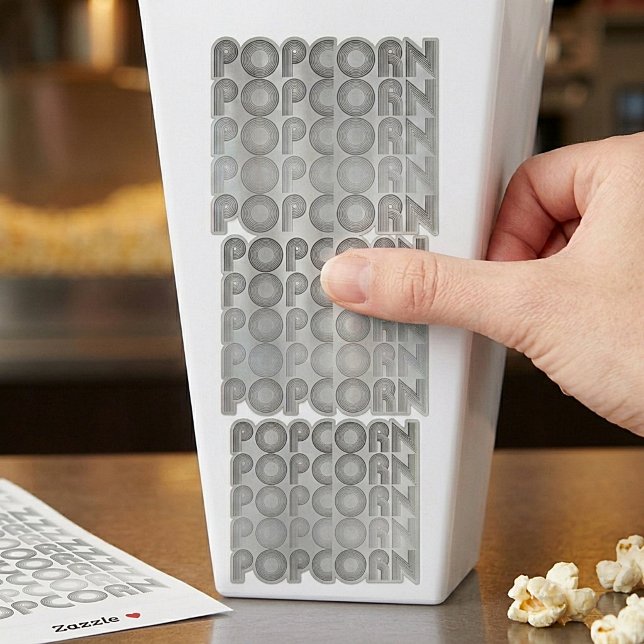 Sticker Popcorn noir et blanc (Créateur téléchargé)