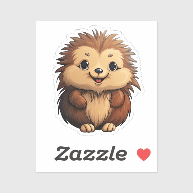 Sticker Porcupine caricaturale (Feuille)
