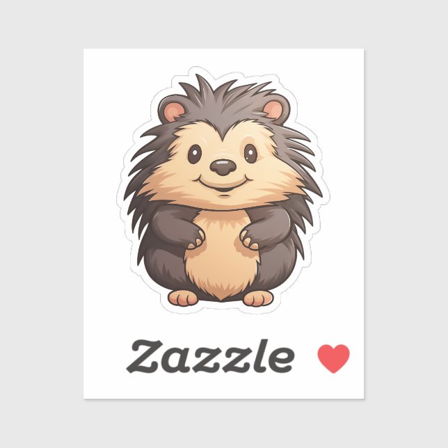 Sticker Porcupine caricaturale (Feuille)