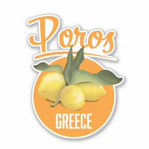 Sticker Poros Grèce affiche de voyage Art Print