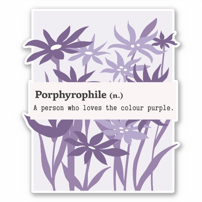 STICKER PORPHYROPHILE PURPLE FLOWER NATURE (Devant)