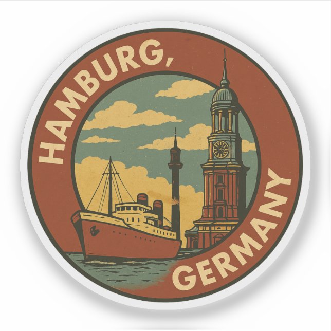 Sticker Port allemand de Hambourg (Devant)