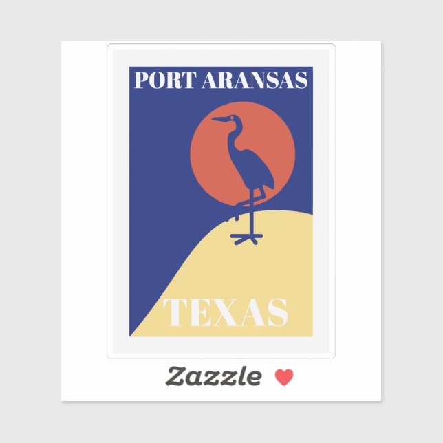 Sticker Port Aransas Texas (Feuille)