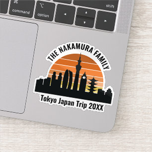 Sticker Portable de voyage personnalisé Tokyo Japon Sunset