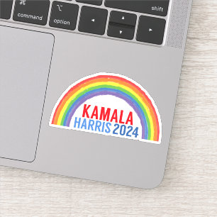 Sticker Portable Kamala Harris 2024 Rainbow LGBTQ