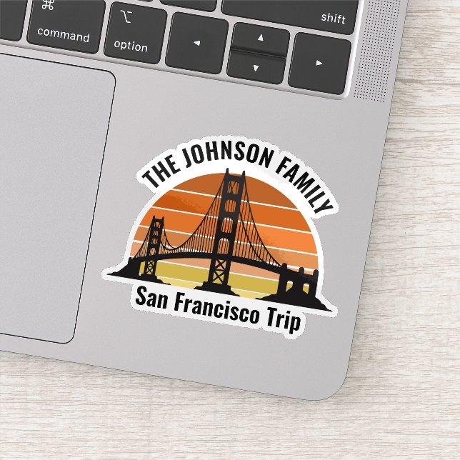 Sticker Portable personnalisé San Francisco Bridge Sunset (Détail)