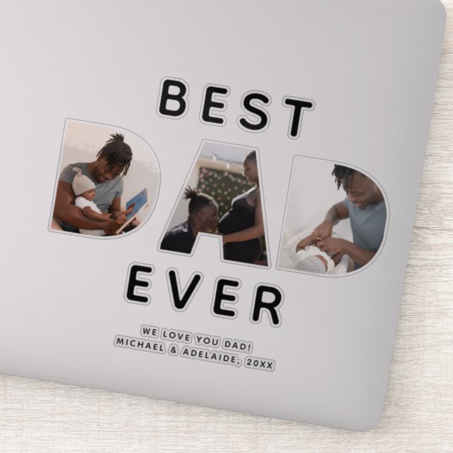 Sticker Portable photo personnalisée Meilleur papa (Détail)