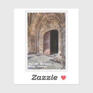 Sticker Porte de la cathédrale Se de Braga. Braga, Portuga