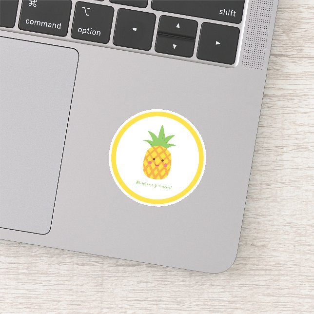 Sticker Portez toujours votre Couronne Punny Ananas (Détail)