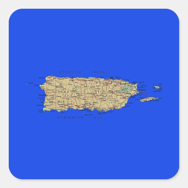 Sticker Porto Rico Map (Devant)