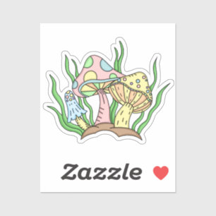 Sticker Portobello Mushroom Cute Pastel