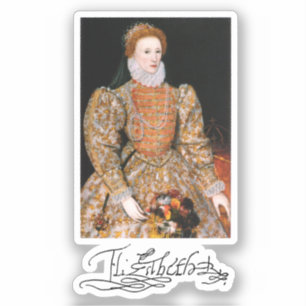 Sticker Portrait complet de la reine Elizabeth I d'Anglete