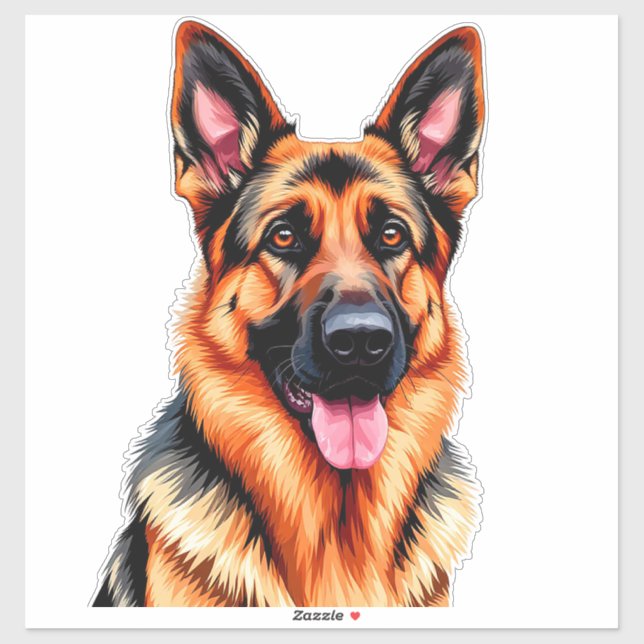 Sticker Portrait de Berger Allemand (Feuille)