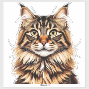 Sticker Portrait de chat américain Bobtail en gros plan