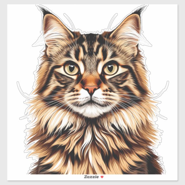 Sticker Portrait de chat américain Bobtail en gros plan (Feuille)