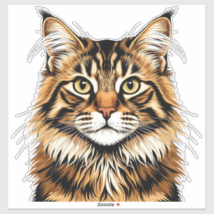 Sticker Portrait de chat américain Bobtail en gros plan