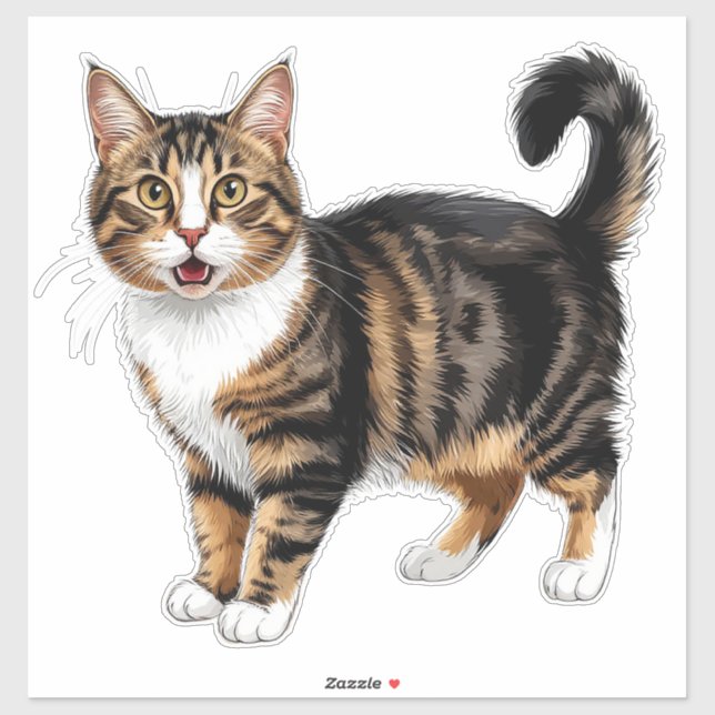 Sticker Portrait de chat en gros plan (Feuille)