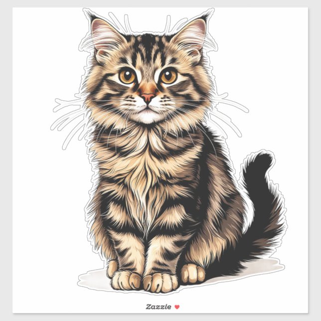 Sticker Portrait de chat en gros plan (Feuille)