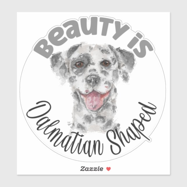 Sticker Portrait de chien dalmate aquarelle (Feuille)