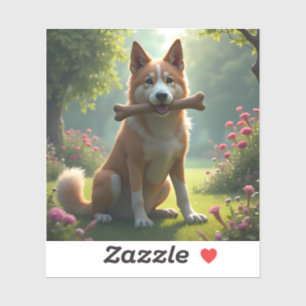 Sticker Portrait de chien fidèle Heart Of A Hound sur viny