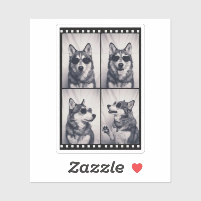 Sticker Portrait de chien Husky (Feuille)