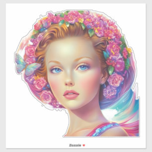 Sticker Portrait de couronne éthérée