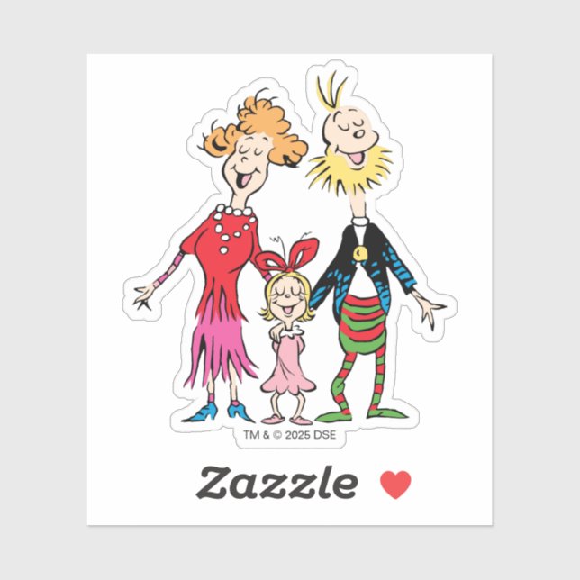 Sticker Portrait de famille de Cindy Lou Who (Feuille)